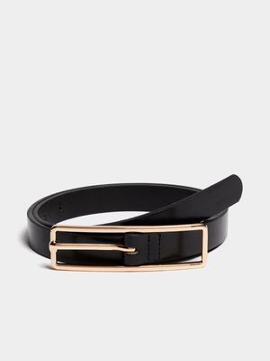 Rectangle Buckle Skinny Belt