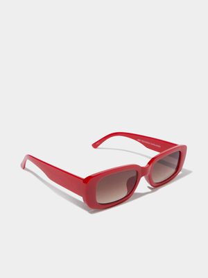 Women's Cotton On Red Abby Rectangle Sunglasses