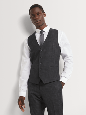 Men's Markham Skinny Textured Slate Charcoal Waistcoat