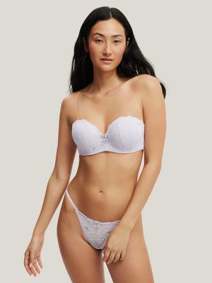 Women's Cotton On Lilac Everyday Lace Strapless Push Up Bra