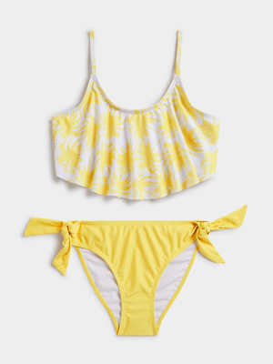 Jet Teen Girls Yellow/White Bikini Set