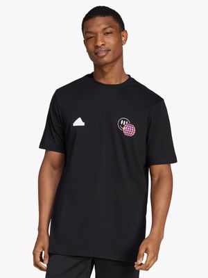 Mens adidas House of Tiro Summer Black Graphic Tee