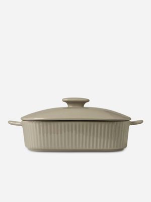 Alison Ribbed Rectangular Casserole Natural 39cm