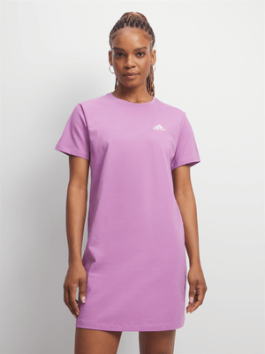 Womens adidas 3-Stripes Badge Of Sports Purple Boyfriend Dress