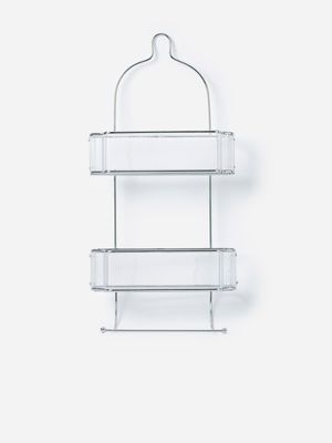 2 Tier Shower Caddy Chrome & Clear