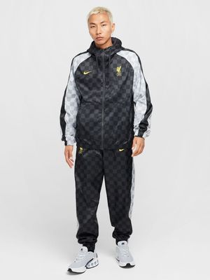 Mens Nike Liverpool FC Soccer Hooded Black Woven Tracksuit