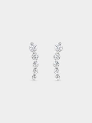 White Gold 0.26ct Lab Grown Diamond Journey Stud Earrings