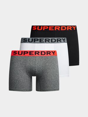 Men's Superdry Black Triple Pack Boxers