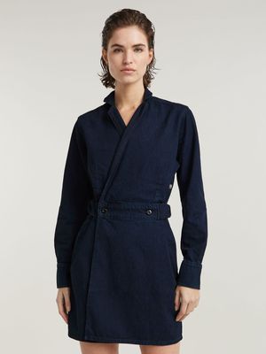 G-Star Women's Wrap Denim Dark Blue Dress