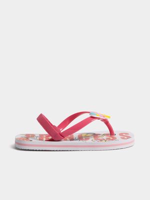 Younger Girl's Pink Ice Cream Flip Flops