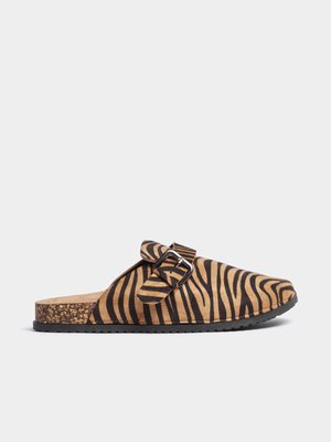 Women's Animal Print Suede Mule