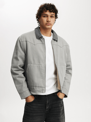 Men's Cotton On Grey Relaxed Carpenter Jacket