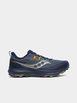 Mens Saucony Peregrine 14 Navy/Grey Trail Running Shoes