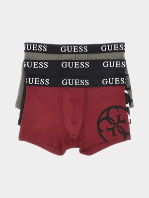 Men's Guess Multi Placed Logo  3 Pack Boxers