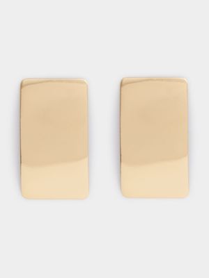 Women's Gold Rectangle Earrings