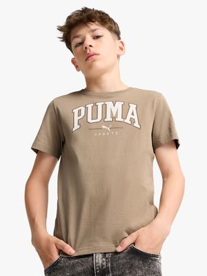 Boys Puma Squad Big Graphic Stone Tee