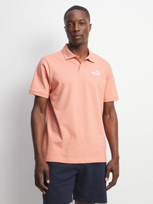 Mens Puma Ess Pique Peach Polo