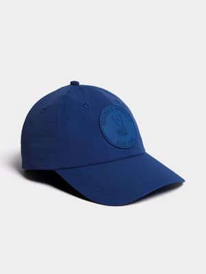 Men's Relay Jeans Rubberised Badge Crinkle Blue Peak Cap