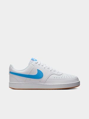 Mens Nike Court Vision Next Nature White/Blue/Gum Low Sneakers