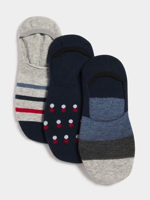 Jet Men's Multicolour 3 Pack Secret Socks