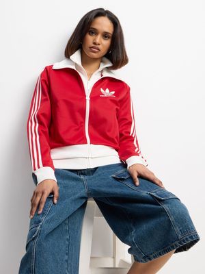 adidas Originals Women's KSENIASCHNAIDER Beckenbird Two-In-One Red Track Top