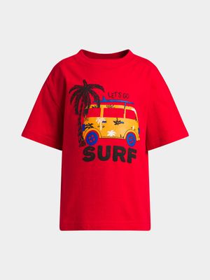 Older Boy's Red Graphic Print T-Shirt