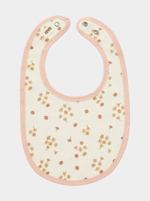 Cotton On Baby Pink Organic Pointelle Bib