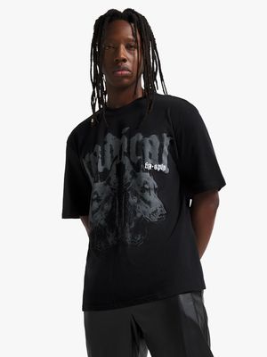 Men's Black Radical Dog Graphic Top