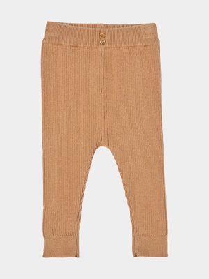 Cotton On Baby Brown Organic Rib Knit Skinny Leggings