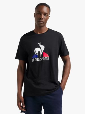 Mens Le Coq Sportif Graphic Tri Core Black Tee