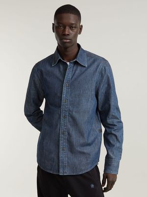 G-Star Men's Regular Denim Dark Blue Shirt