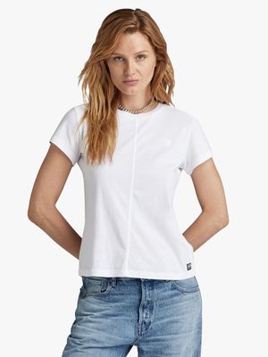 G-Star Women's Front Seam White T-Shirt