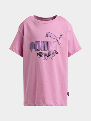 Girls Puma ESS+ Graphic Pink Tee