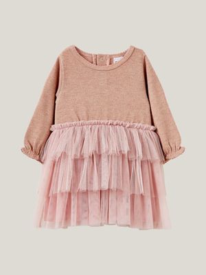 Cotton On Baby Pink Coco Shimmer Tulle Dress