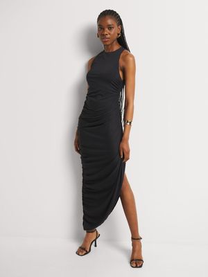 Y&G Ruched Side Bodycon Midi Dress