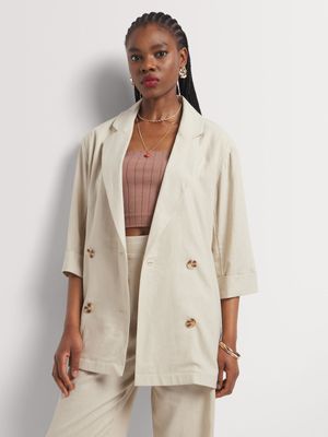 Linen Blend Unlined Blazer