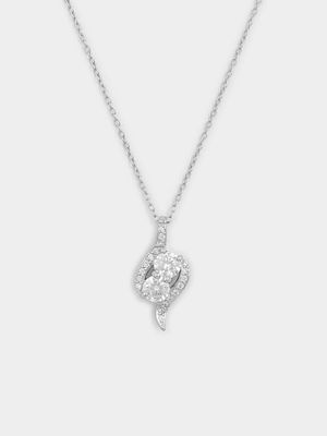 Sterling Silver Cubic Zirconia Double Embrace Pendant