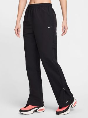 Nike Women's NSW Essential UV High-Waisted Open-Hem Zip Black Trousers