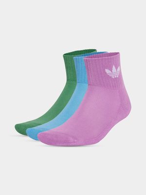 adidas Originals Unisex Trefoil Mid Ankle Multicolour Socks