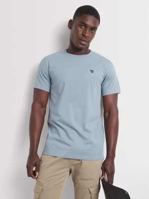 Men's Relay Jeans Plain Crewneck Blue T-Shirt