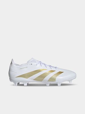 Mens adidas Predator League FG White/Gold Boots