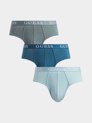 Men's Guess Blue 3 Pack Joe Brief Boxer Trunk