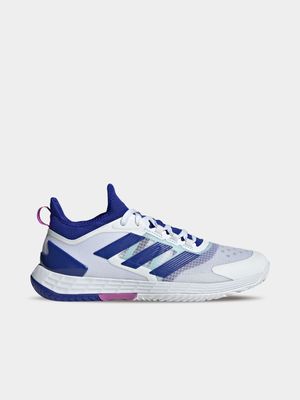 Mens adidas Adizero Ubersonic 4.1 White/Blue/Purple Tennis Shoes