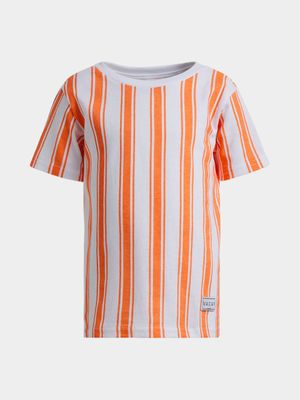 Jet Younger Boys Orange/White Stripe T-Shirt