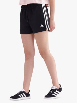 Womens adidas Essential 3-Stripes Black Shorts