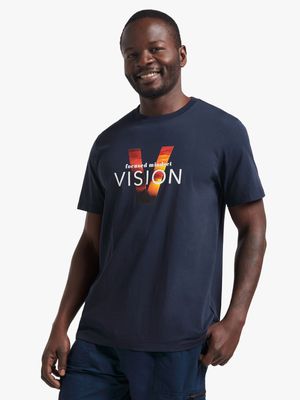 Men's Blue Graphic Print T-Shirt