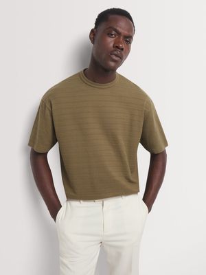 Men's Markham Textured Relaxed Fit Green T-Shirt