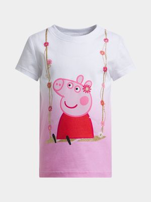 Jet Younger Girls White/Pink Peppa Pig T-Shirt