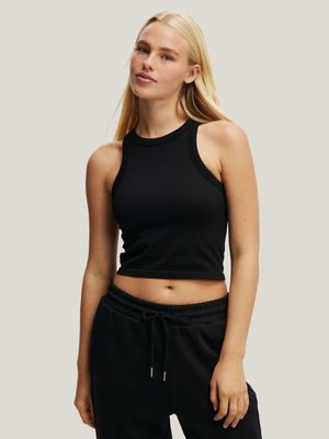 Women's Cotton On Black Seamless Ringer Tank Top