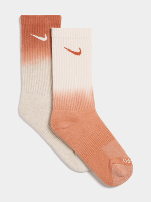 Nike Unisex Terra Ombre 2 Pack Everyday Cushion Crew Multicolour Socks